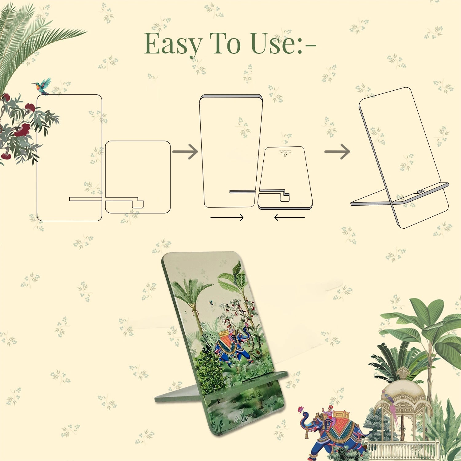 Majestic Tranquility Interlocking Cell Phone Stand for Desk