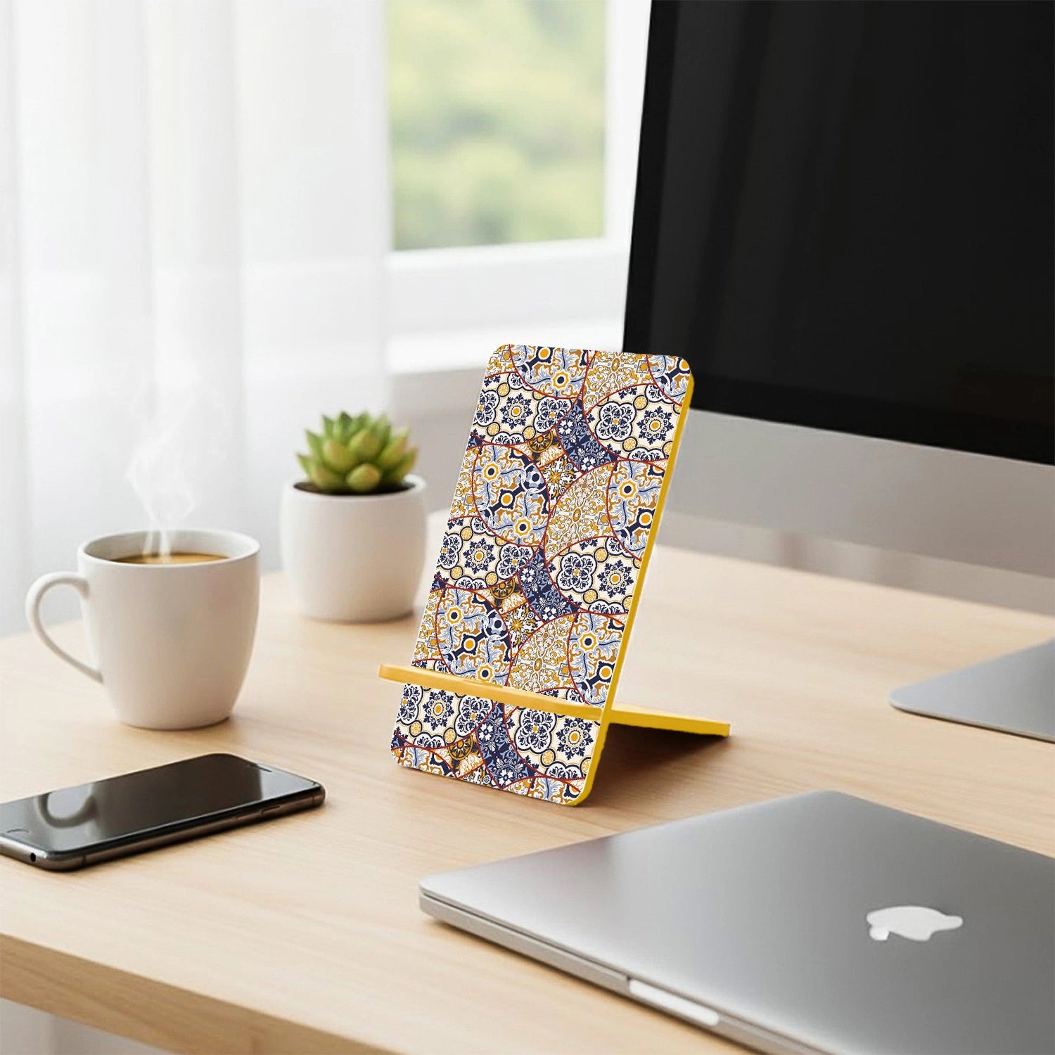 Moroccan Mosaic Interlocking Cell Phone Stand for Desk