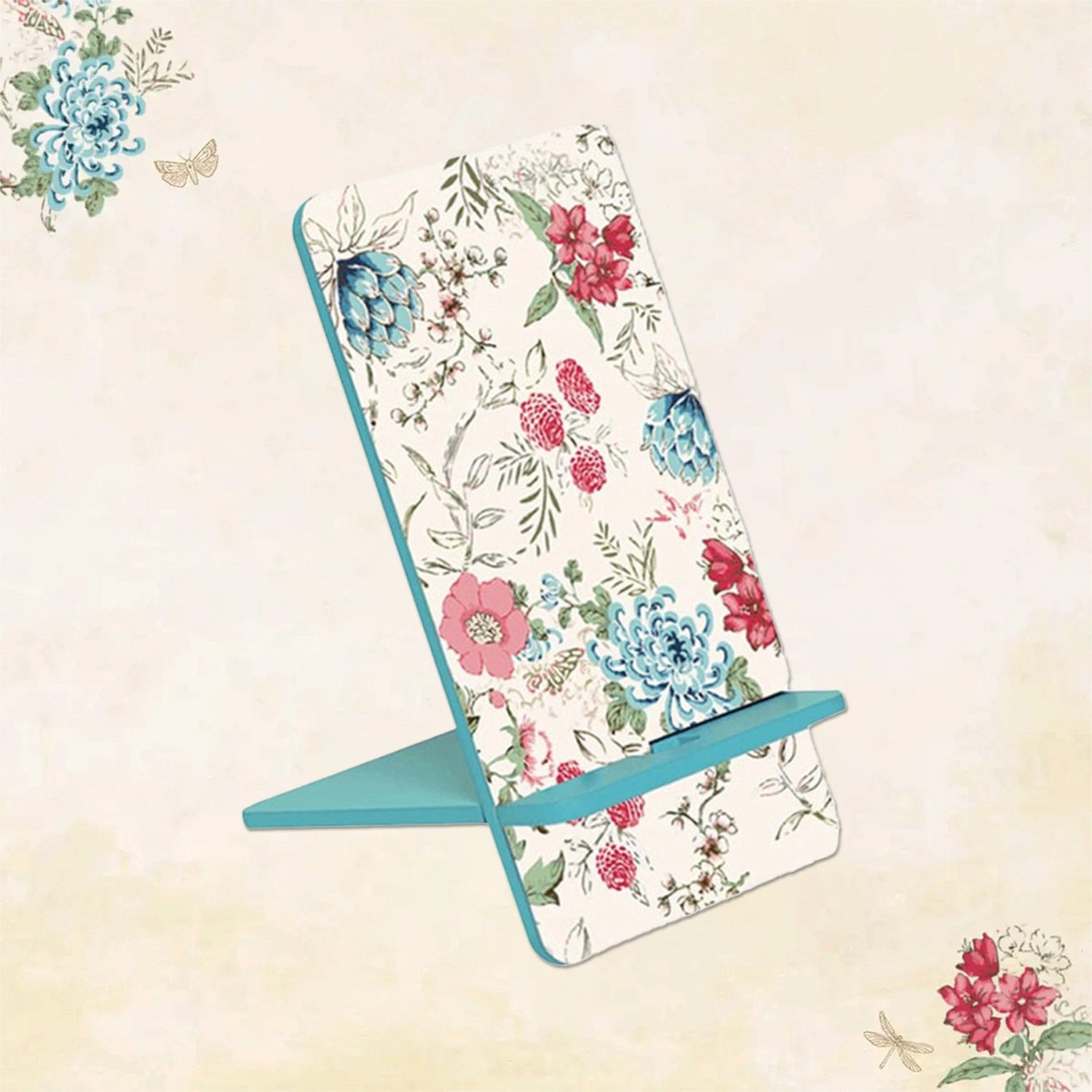 Pink & Blue Bouquet Interlocking Cell Phone Stands for Desk