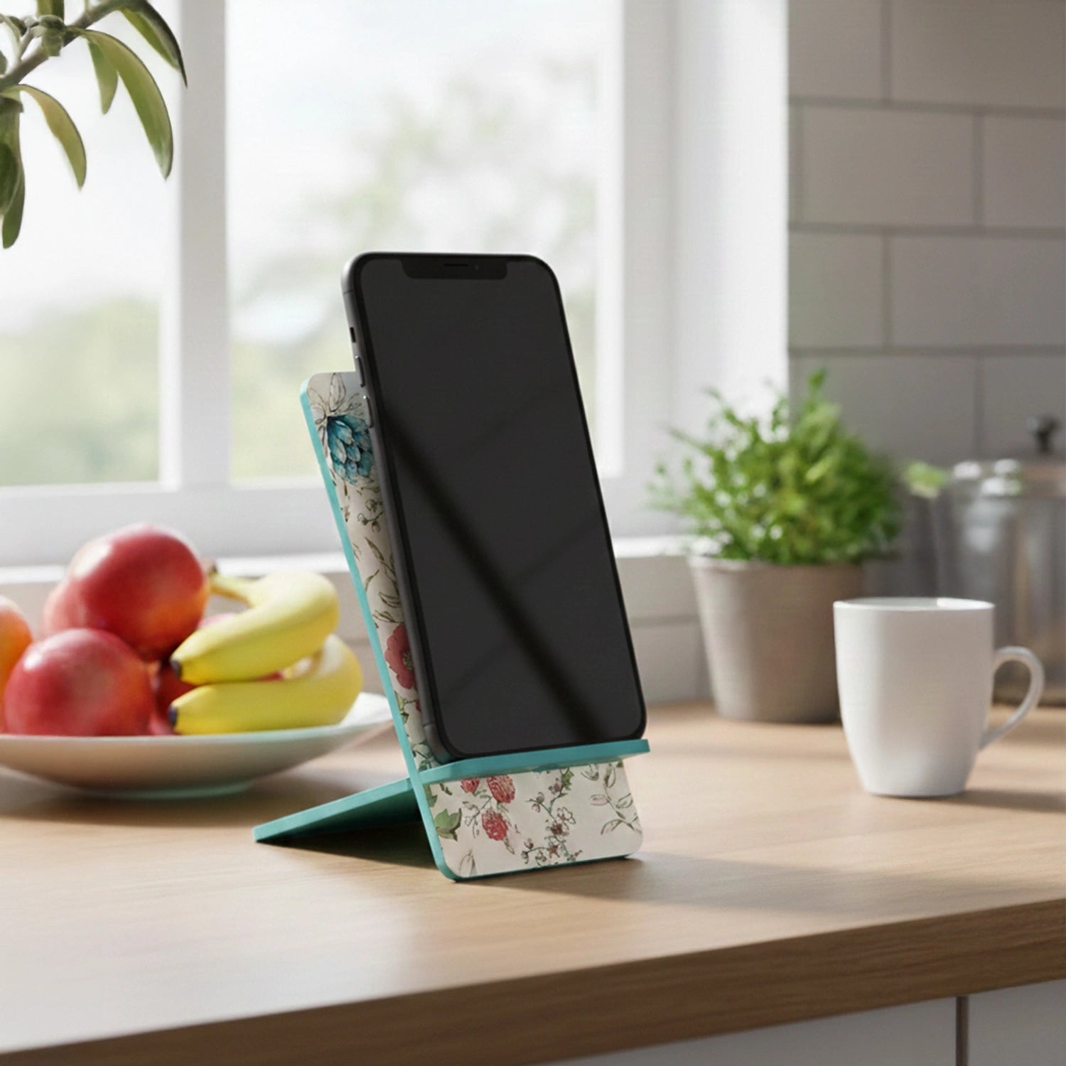 Pink & Blue Bouquet Interlocking Cell Phone Stands for Desk