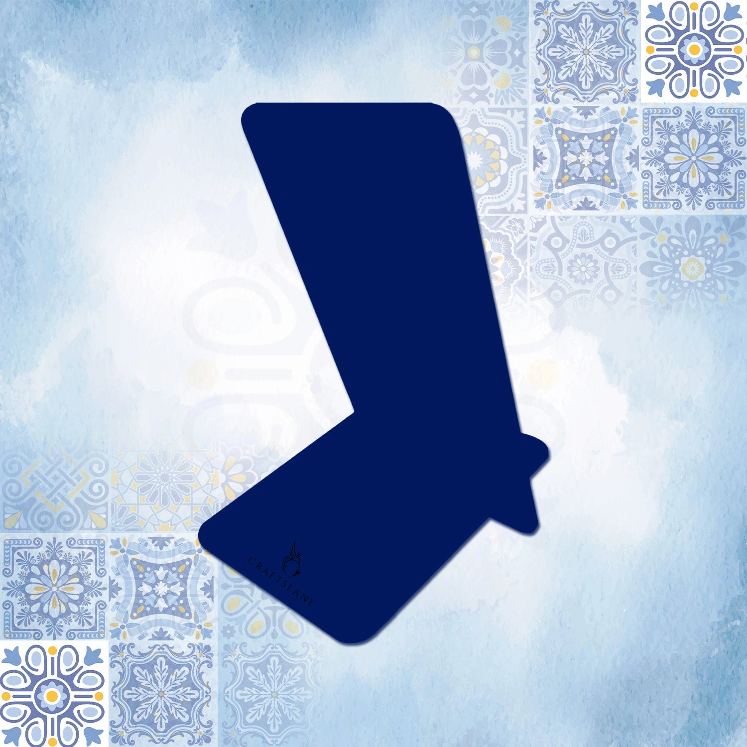 Portuguese Blue Tiles Interlocking Cell Phone Stand for Desk