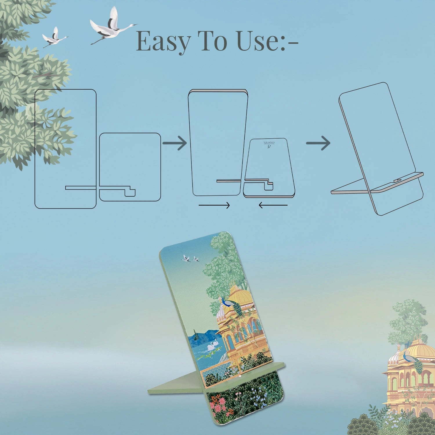 Swan Serenade Interlocking Cell Phone Stand for Desk