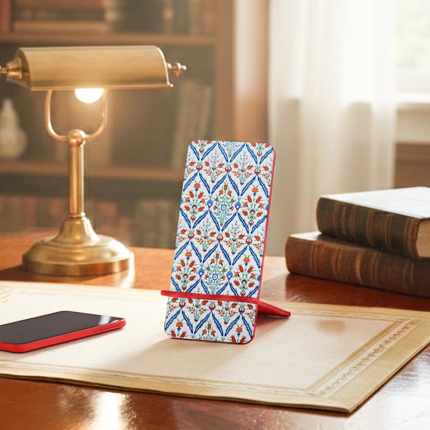 Turkish Flowers Interlocking Cell Phone Stand for Desk