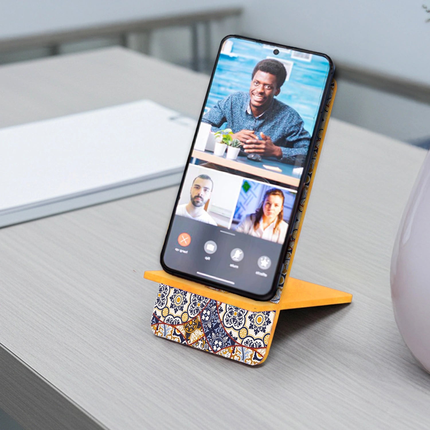 Moroccan Mosaic Interlocking Cell Phone Stand for Desk
