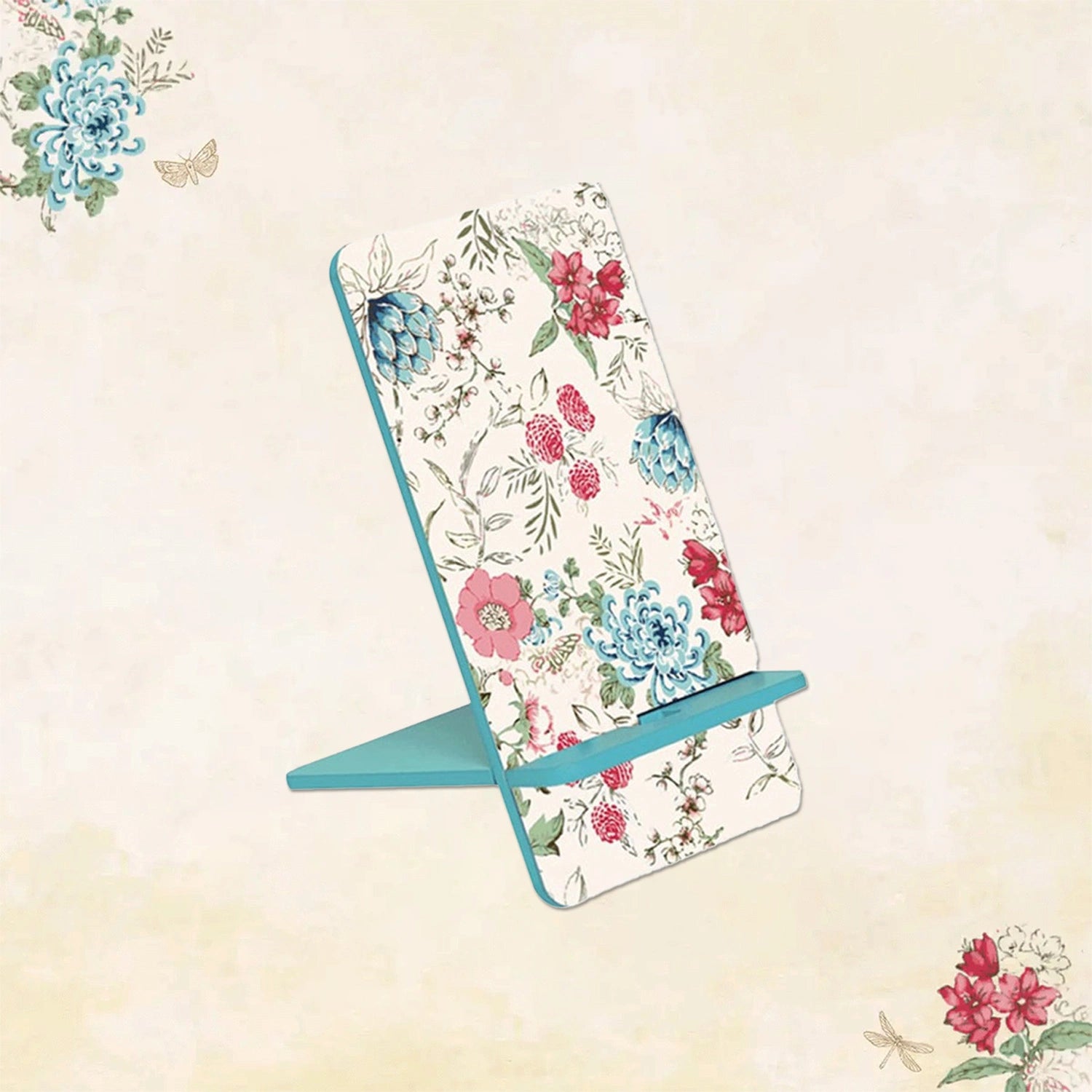 Pink & Blue Bouquet Interlocking Cell Phone Stands for Desk