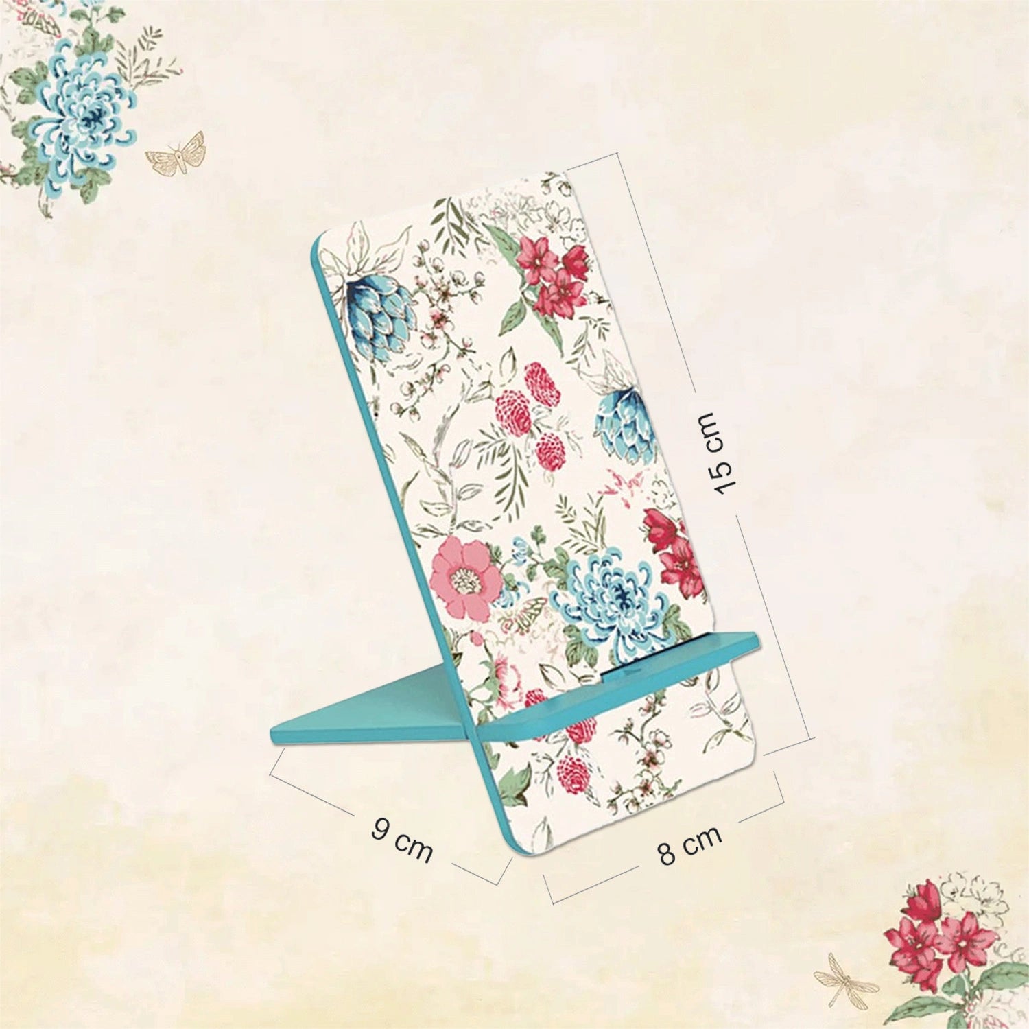 Pink & Blue Bouquet Interlocking Cell Phone Stands for Desk