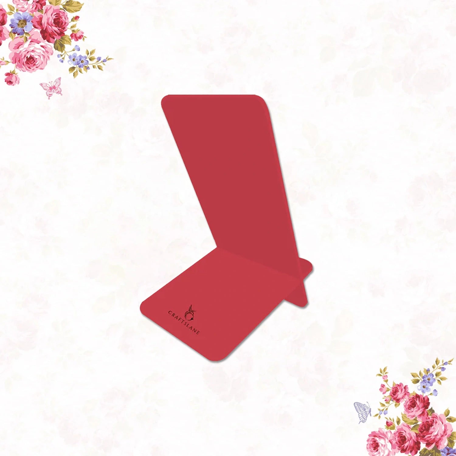 Pink Roses & Purple Forget-Me-Nots Interlocking Cell Phone Stands for Desk