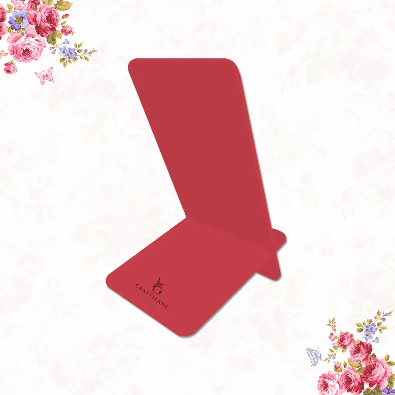 Pink Roses & Purple Forget-Me-Nots Interlocking Cell Phone Stands for Desk