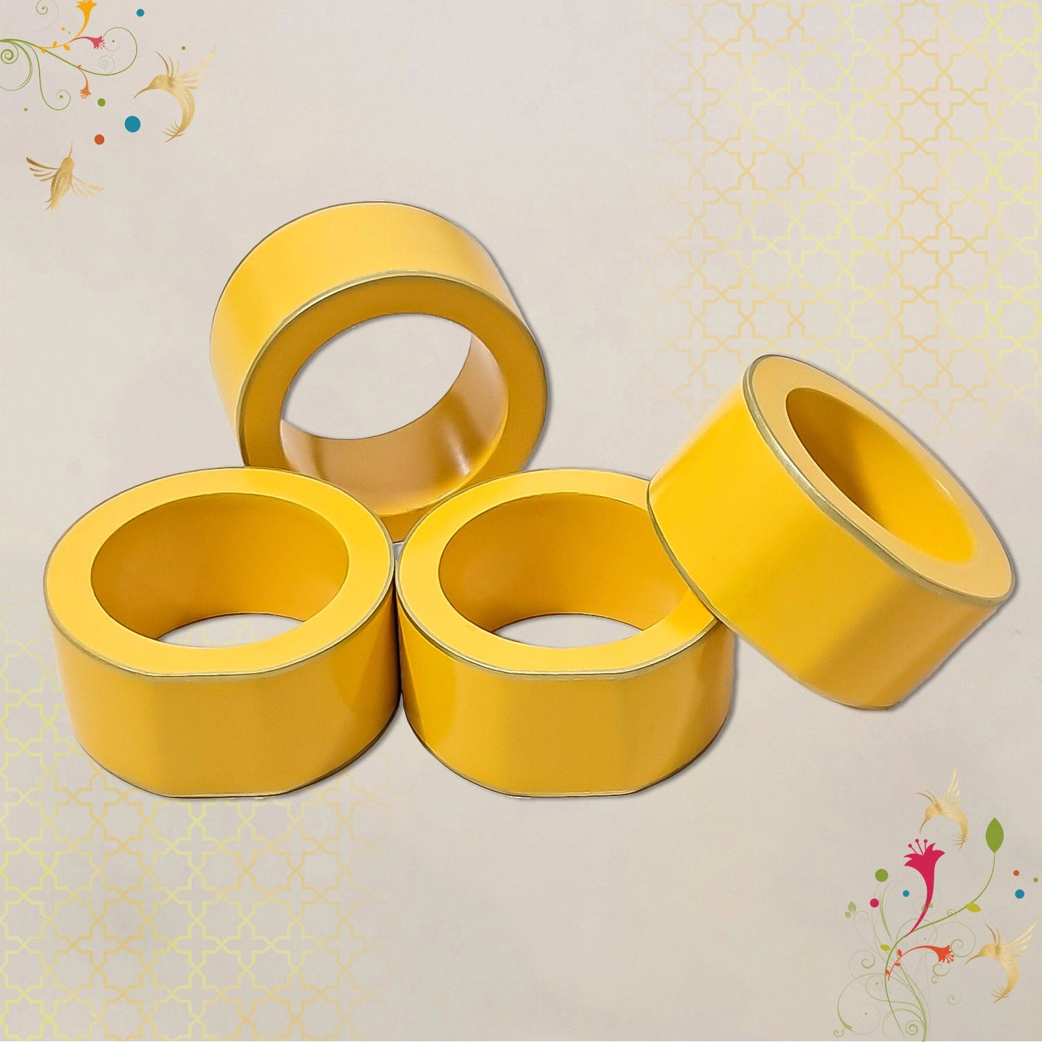 Butterscotch Handcrafted Solid Color Napkin Rings