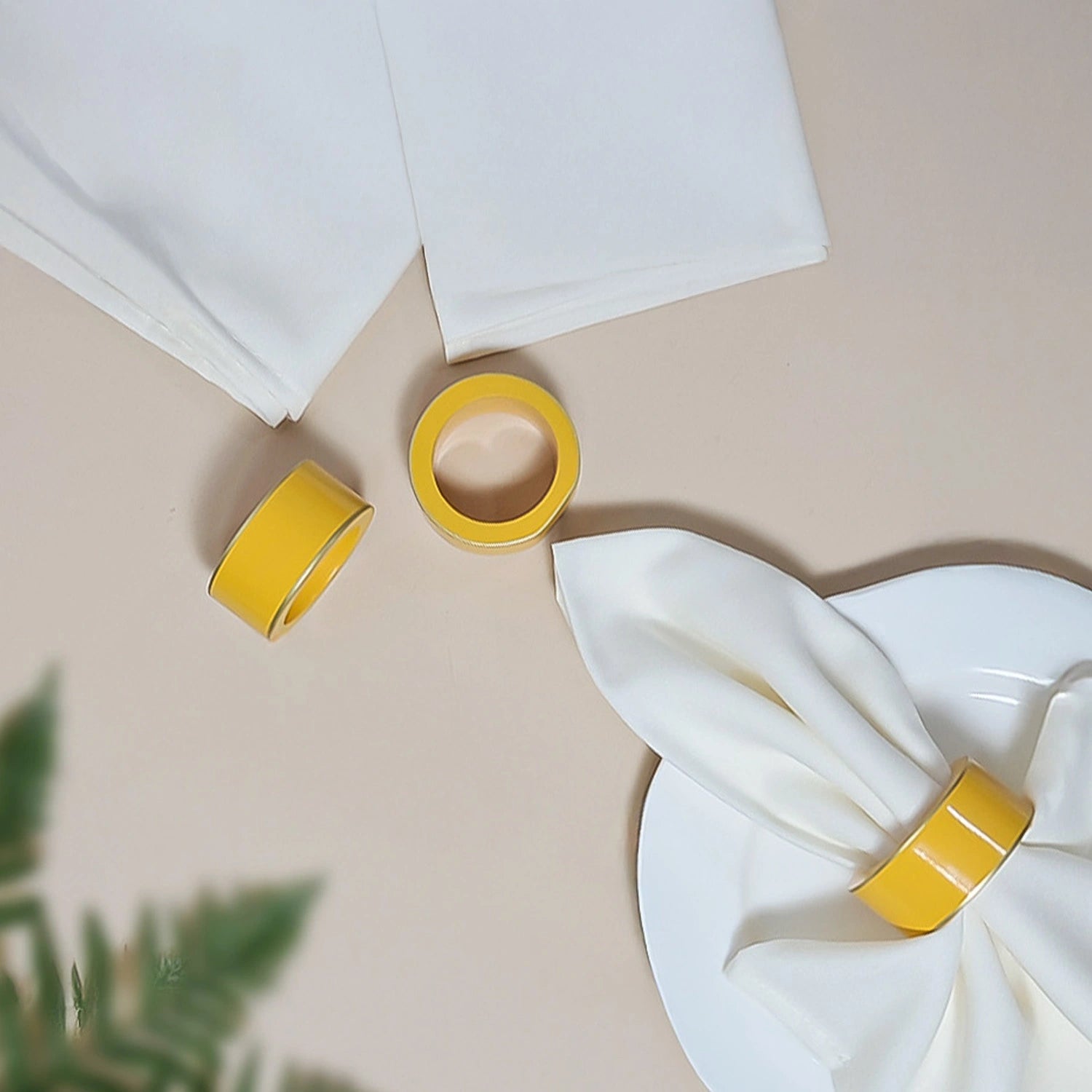 Butterscotch Handcrafted Solid Color Napkin Rings