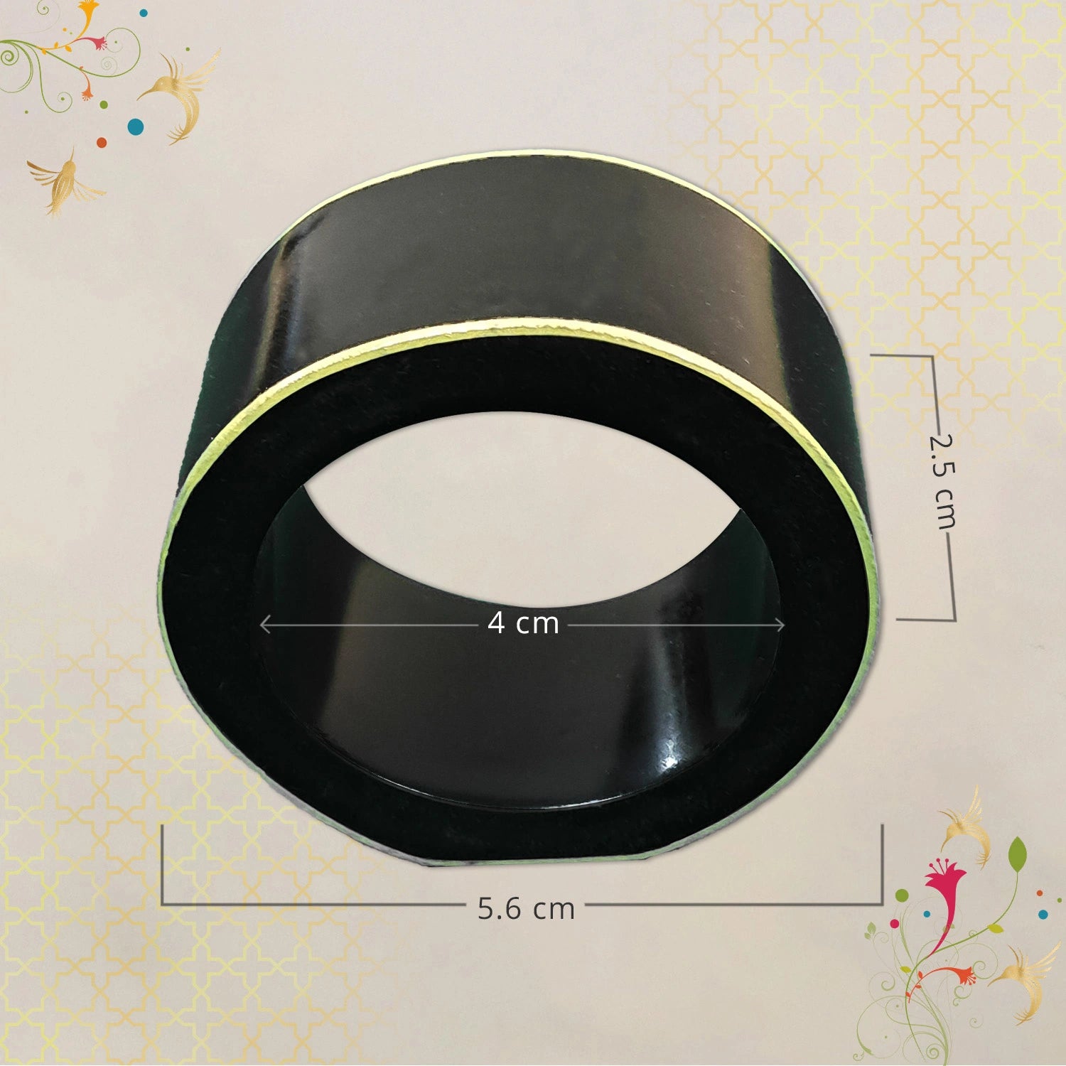 Charcoal Black Handcrafted Solid Color Napkin Rings