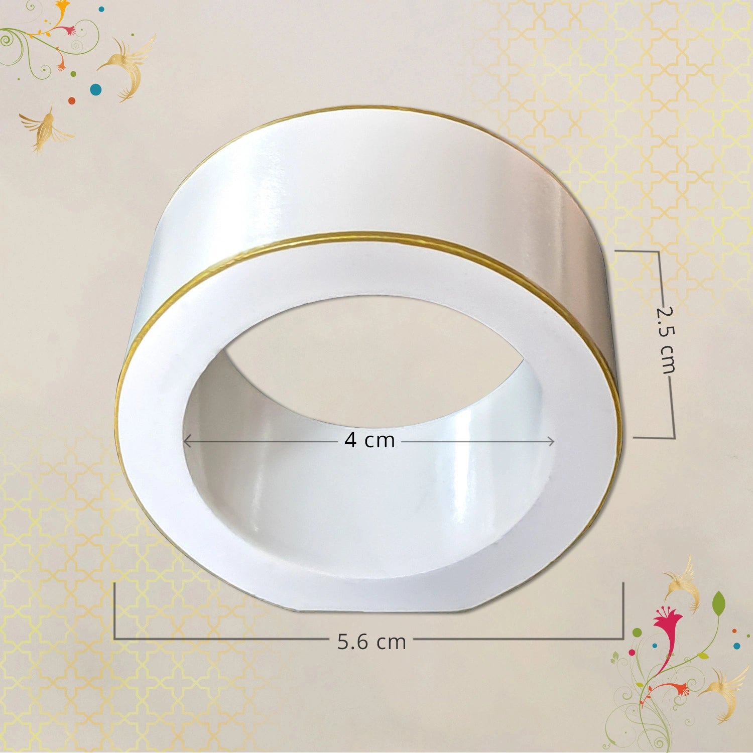 Eggshell Handcrafted Solid Color Napkin Rings