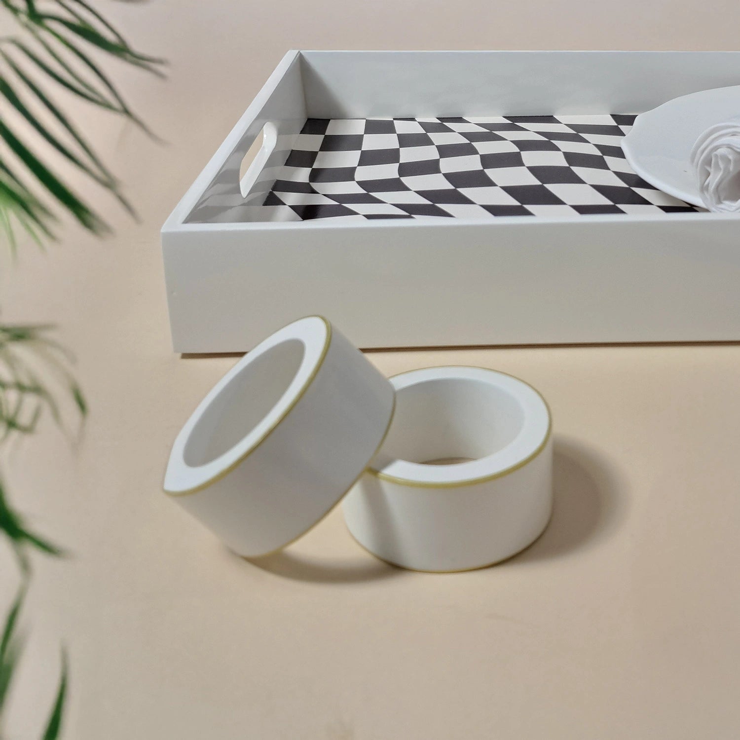 Eggshell Handcrafted Solid Color Napkin Rings