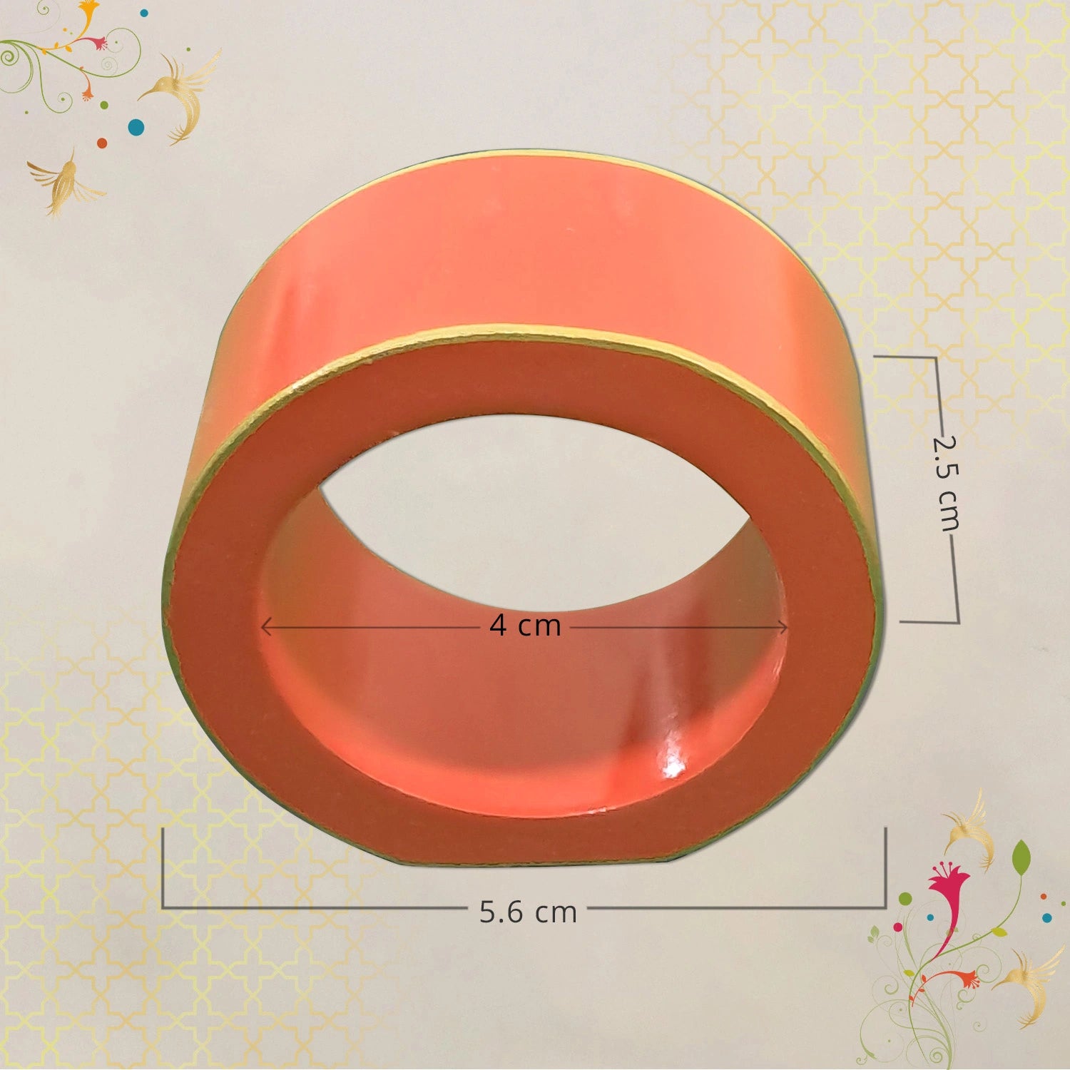 Salmon Handcrafted Solid Color Napkin Rings