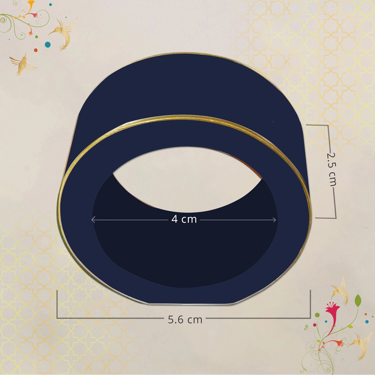 Sapphire Blue Handcrafted Solid Color Napkin Rings