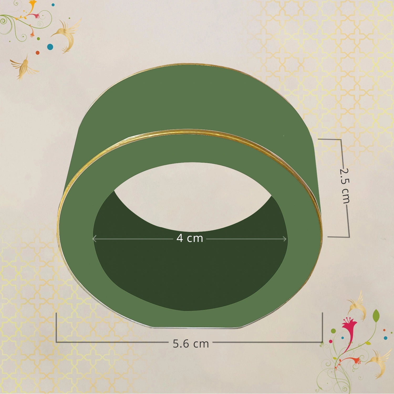 Sage Handcrafted Solid Color Napkin Rings