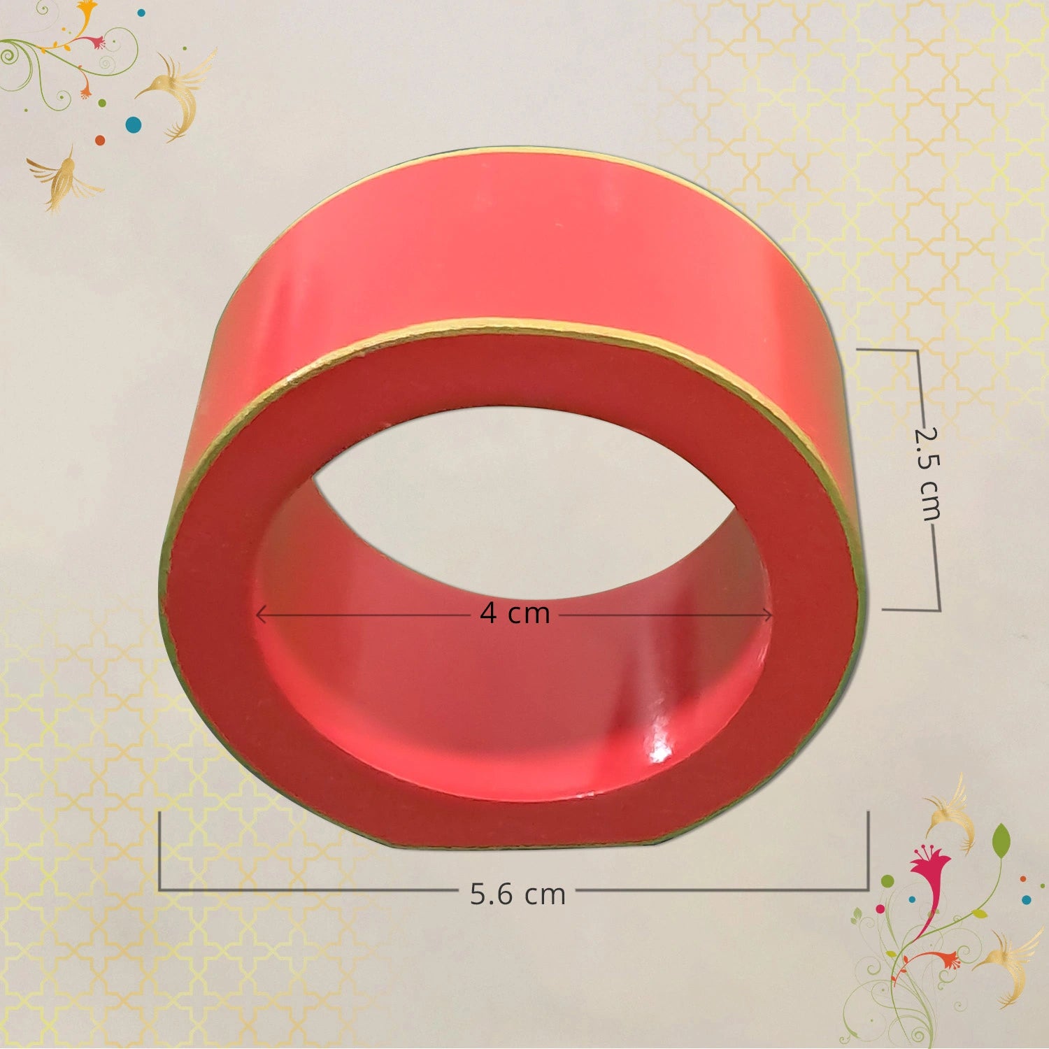 Strawberry Handcrafted Solid Color Napkin Rings