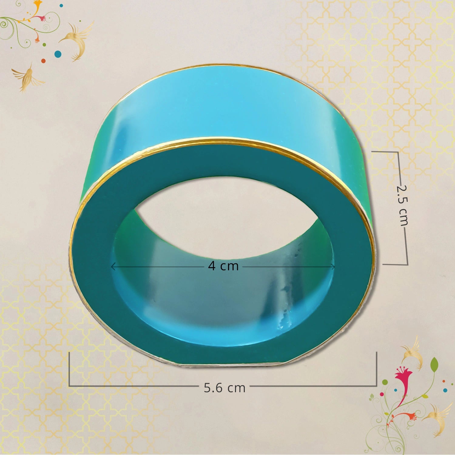 Turquoise Blue Handcrafted Solid Color Napkin Rings