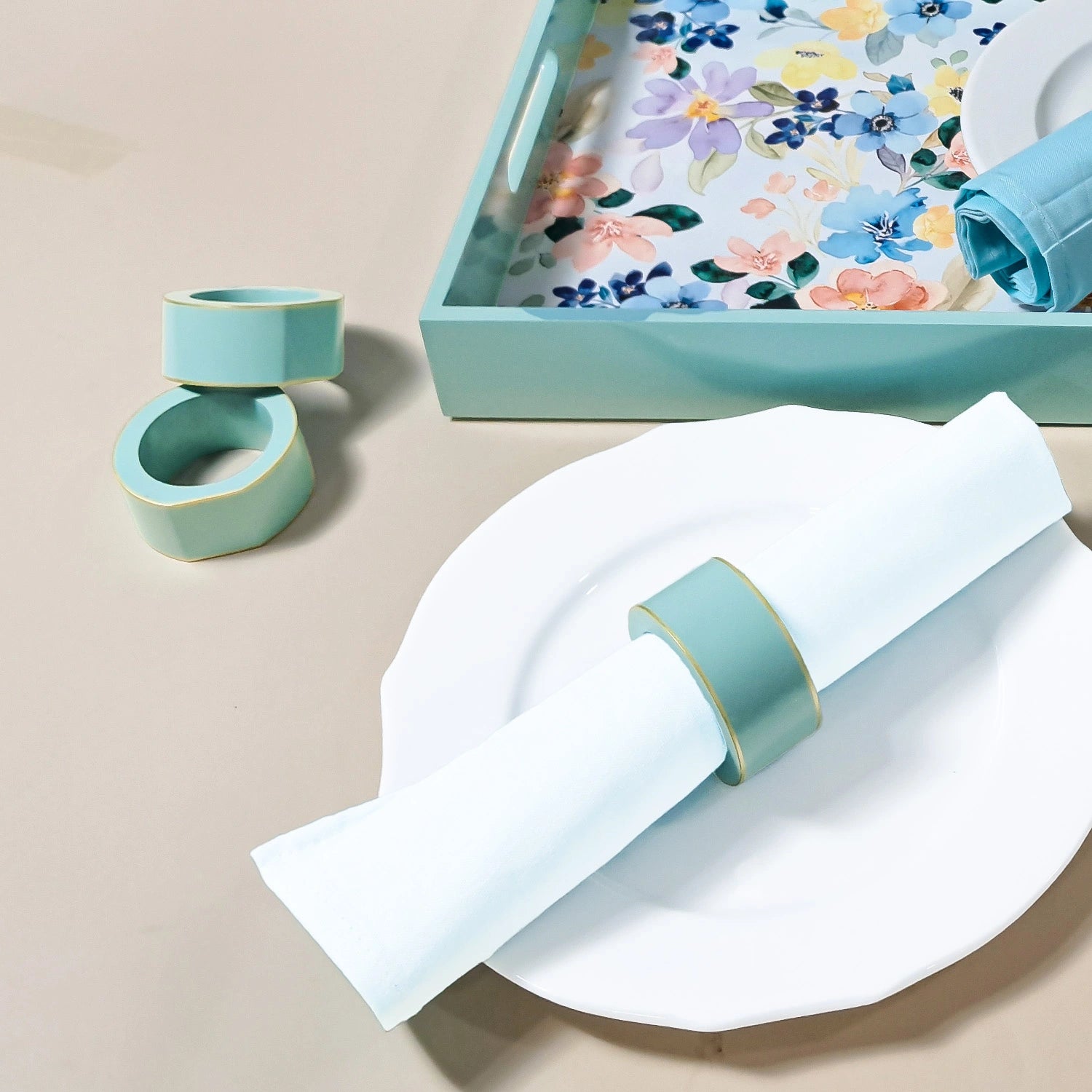 Tiffany Handcrafted Solid Color Napkin Rings