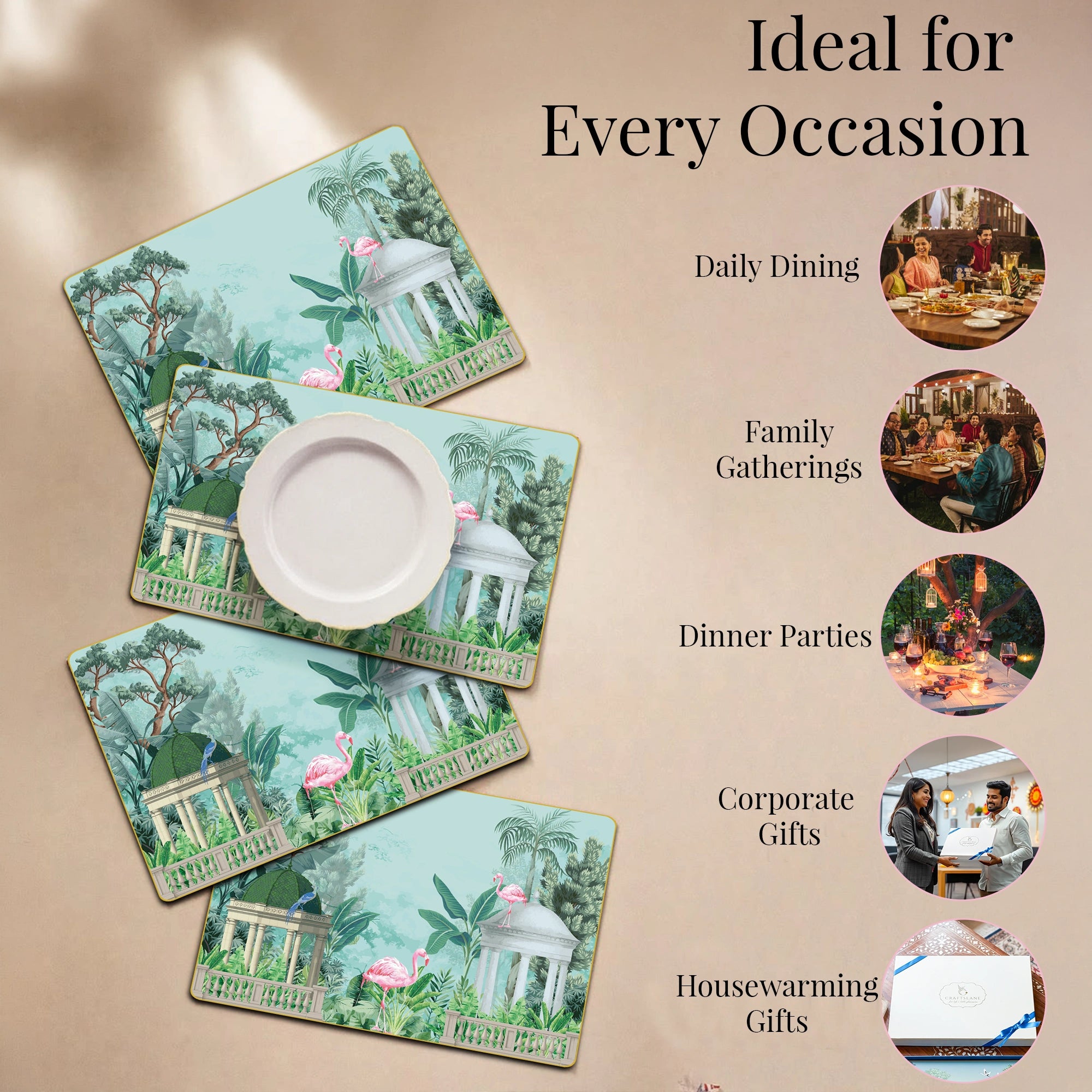 Flamingo Whispers Table Placemats Set of 4