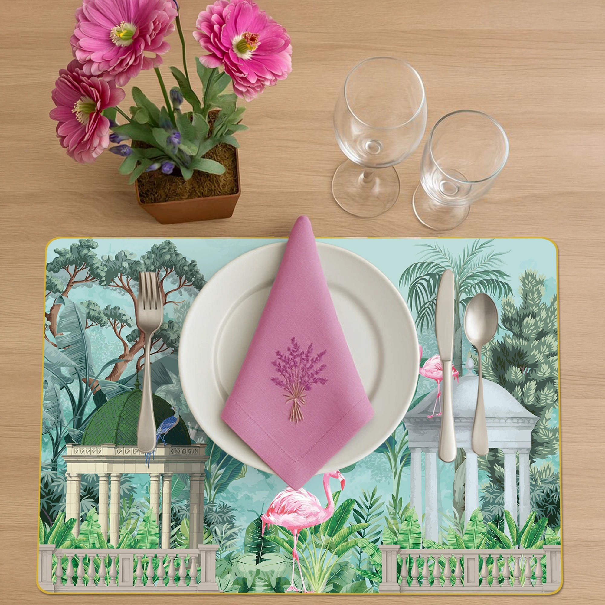 Flamingo Whispers Table Placemats Set of 4