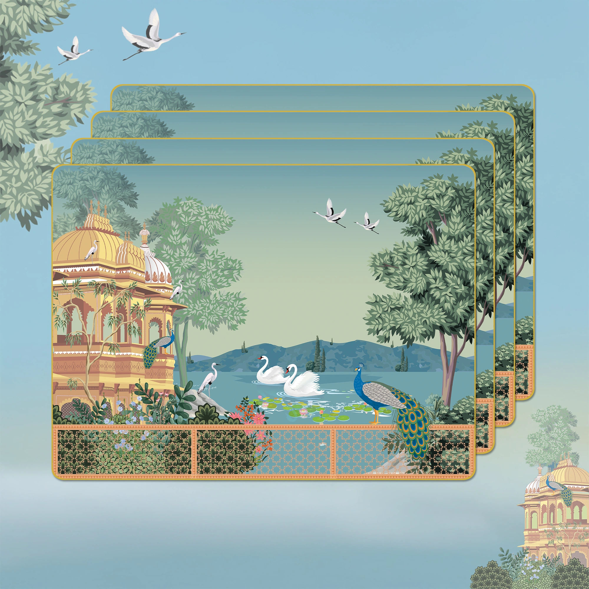 Swan Serenade Table Placemats Set of 4