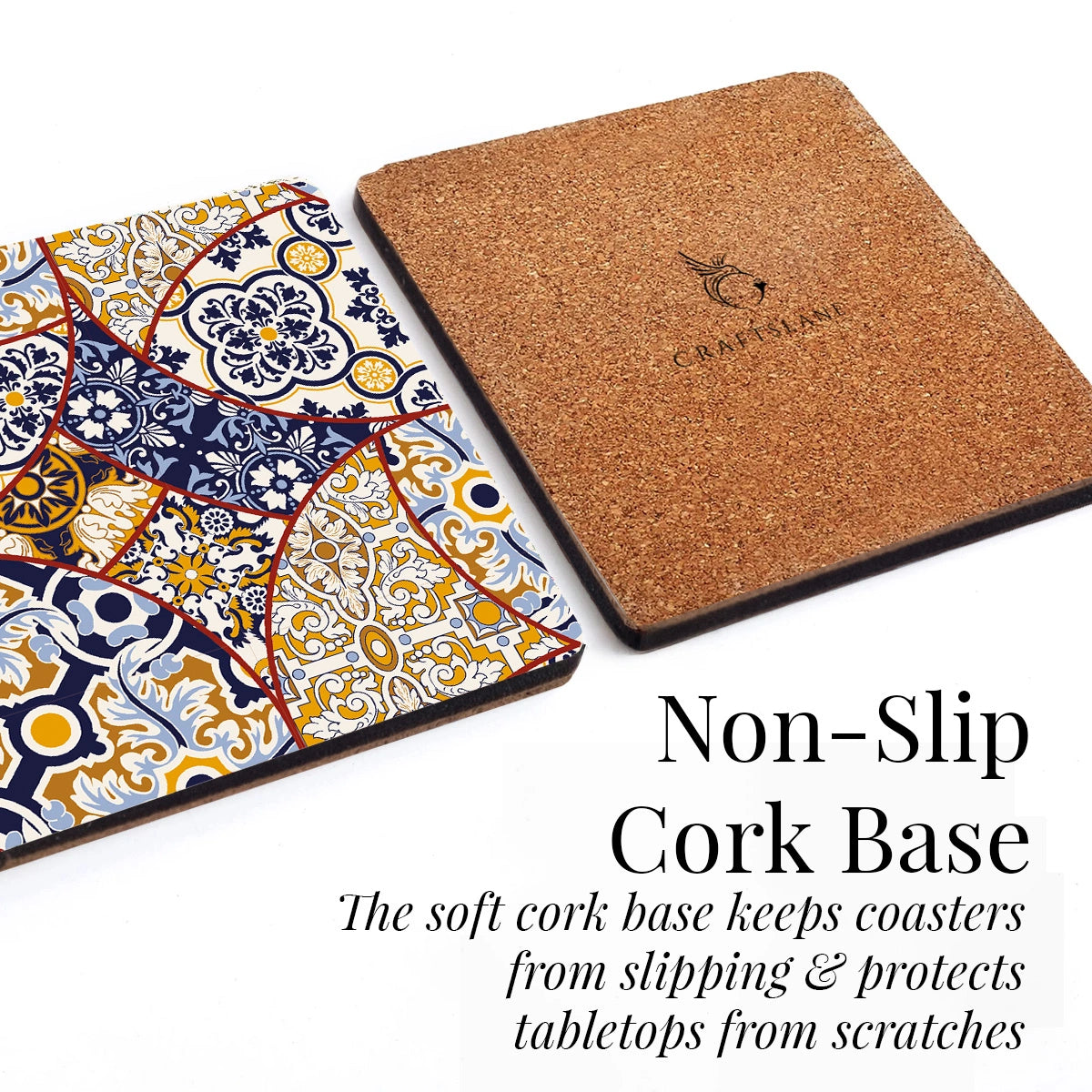 Moroccan Mosaic Coasters | Set of 4 with Stand