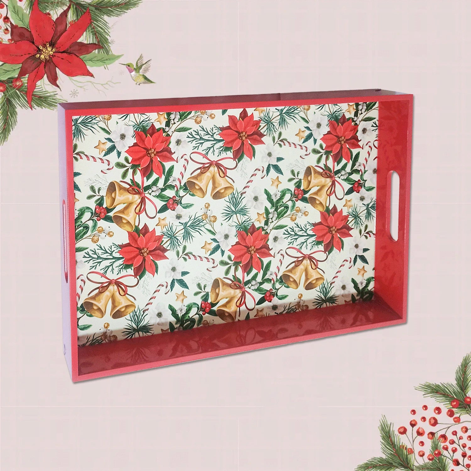 Your Signature Style ~ Handcrafted Christmas Bells Serving Trays 15x10 Inch
