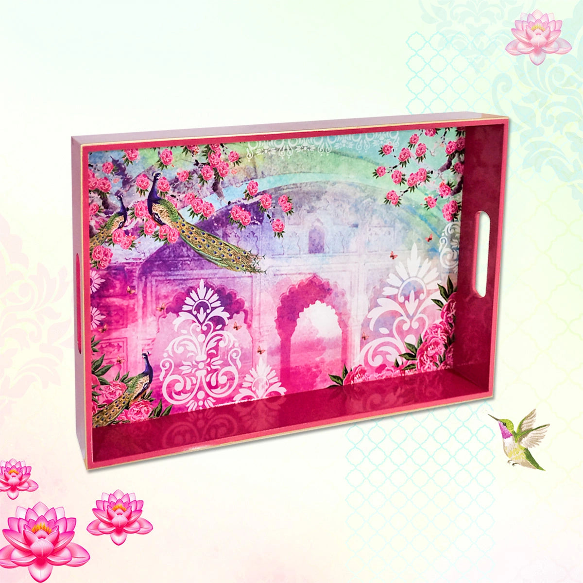 Your Signature Style ~ Handcrafted Enchanted Mornings Serving Trays 15x10 Inch