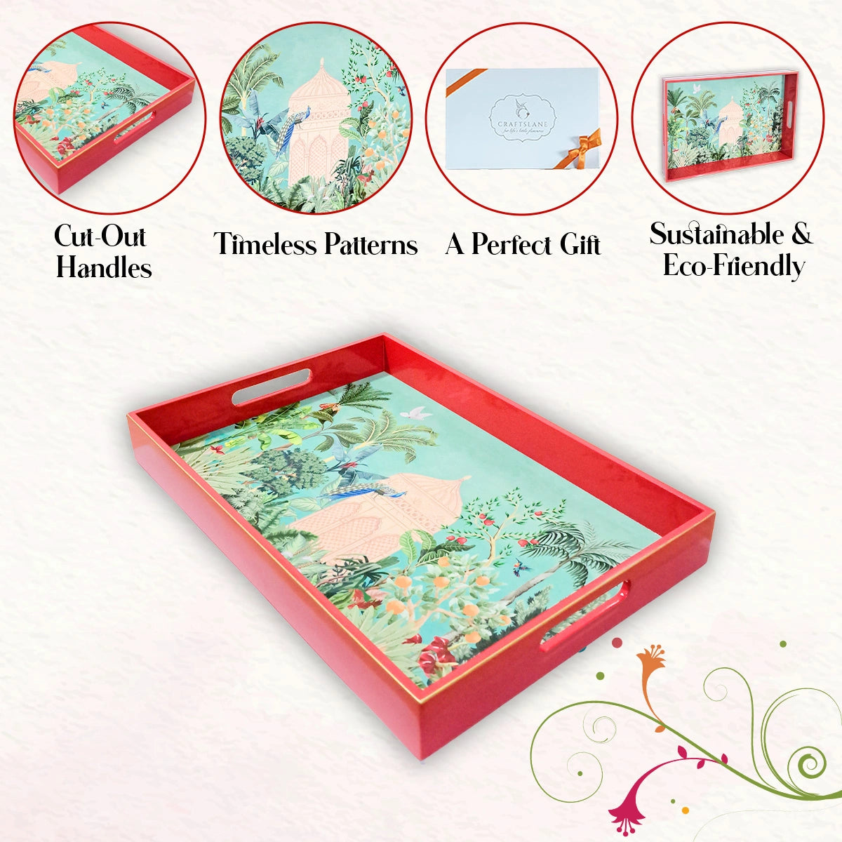 Your Signature Style ~ Handcrafted Fruity Paradise Serving Trays 15x10 Inch