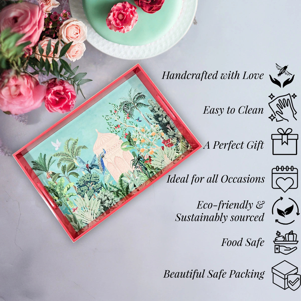 Your Signature Style ~ Handcrafted Fruity Paradise Serving Trays 15x10 Inch