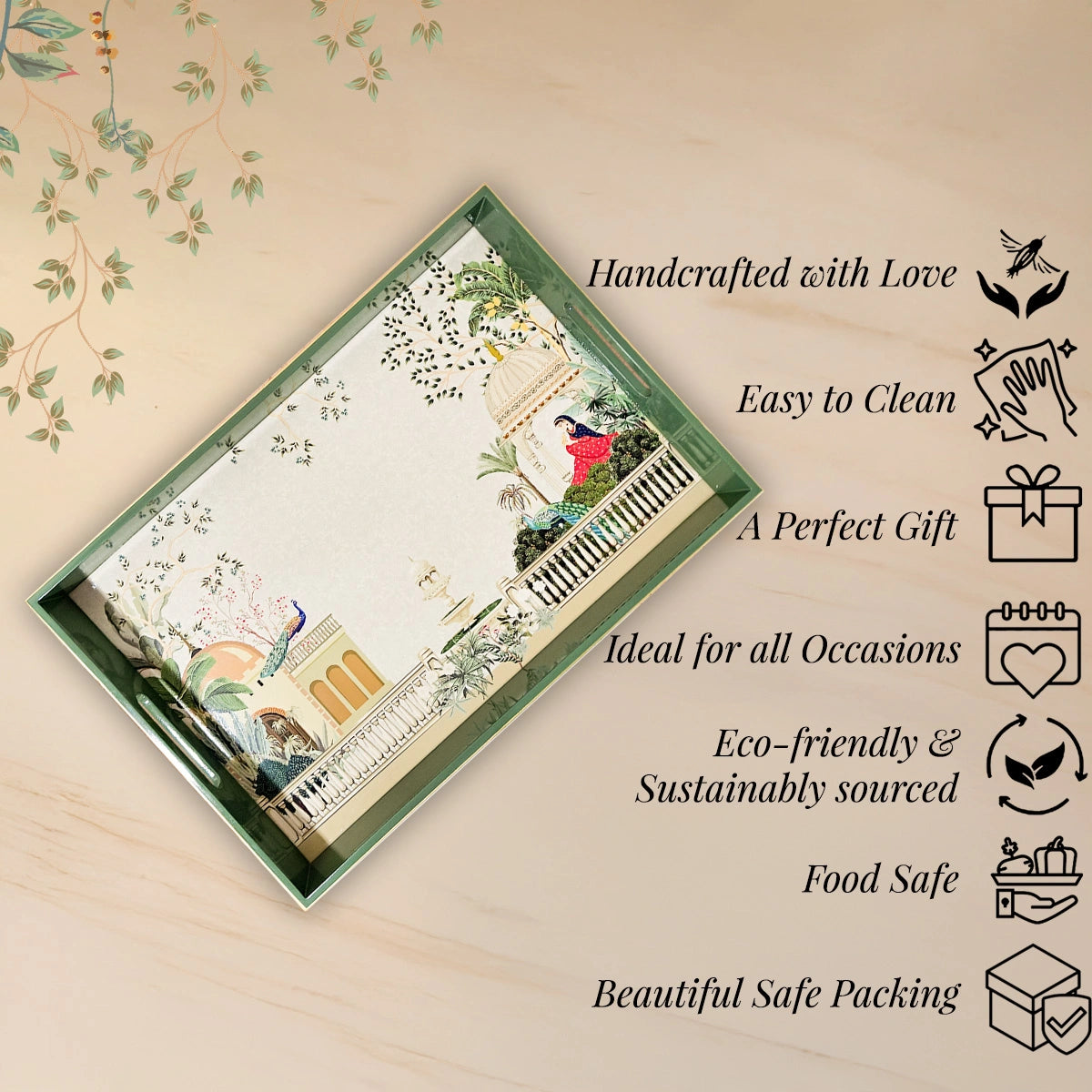 Your Signature Style ~ Handcrafted Garden Princess Serving Trays 15x10 Inch