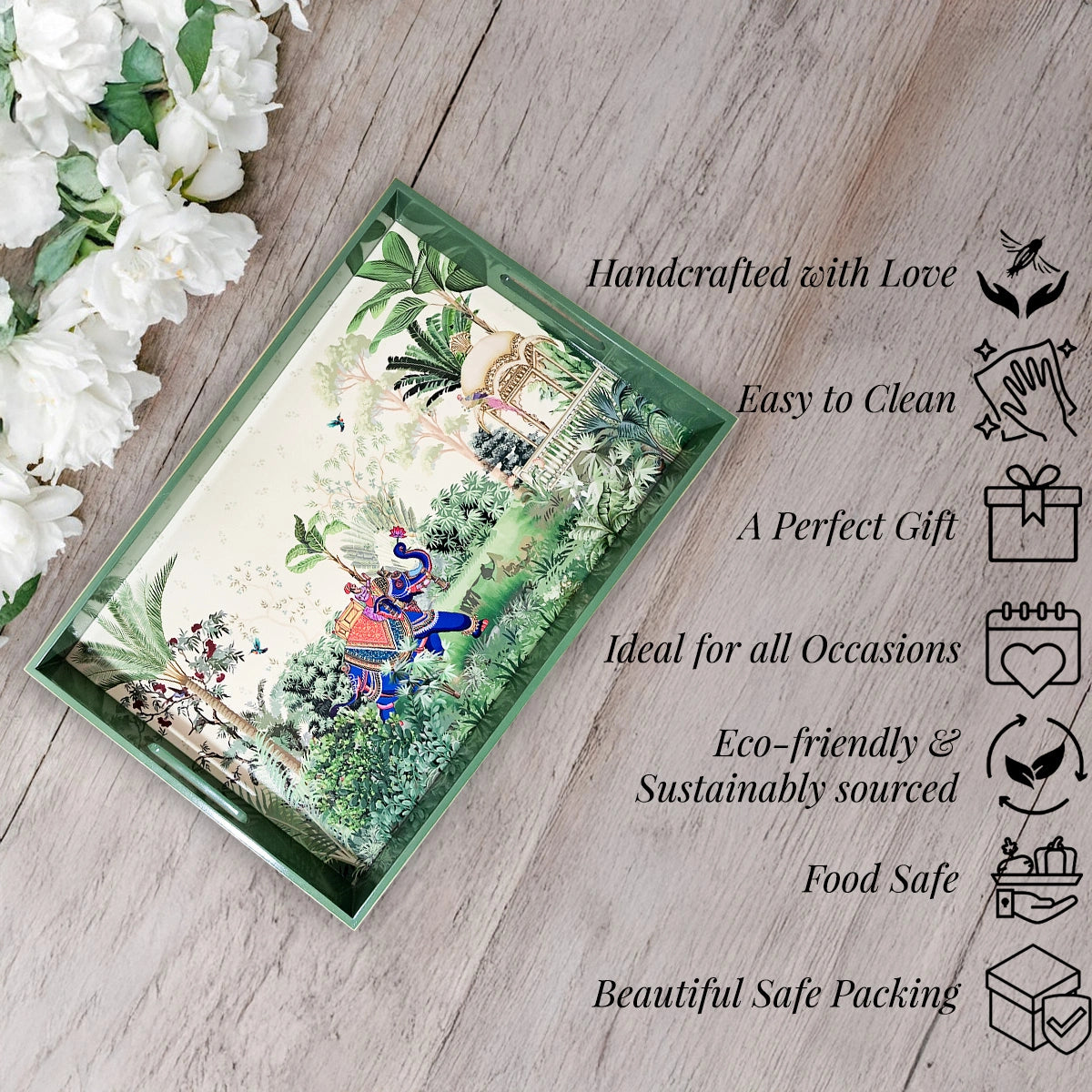 Your Signature Style ~ Handcrafted Majestic Tranquility Serving Trays 15x10 Inch