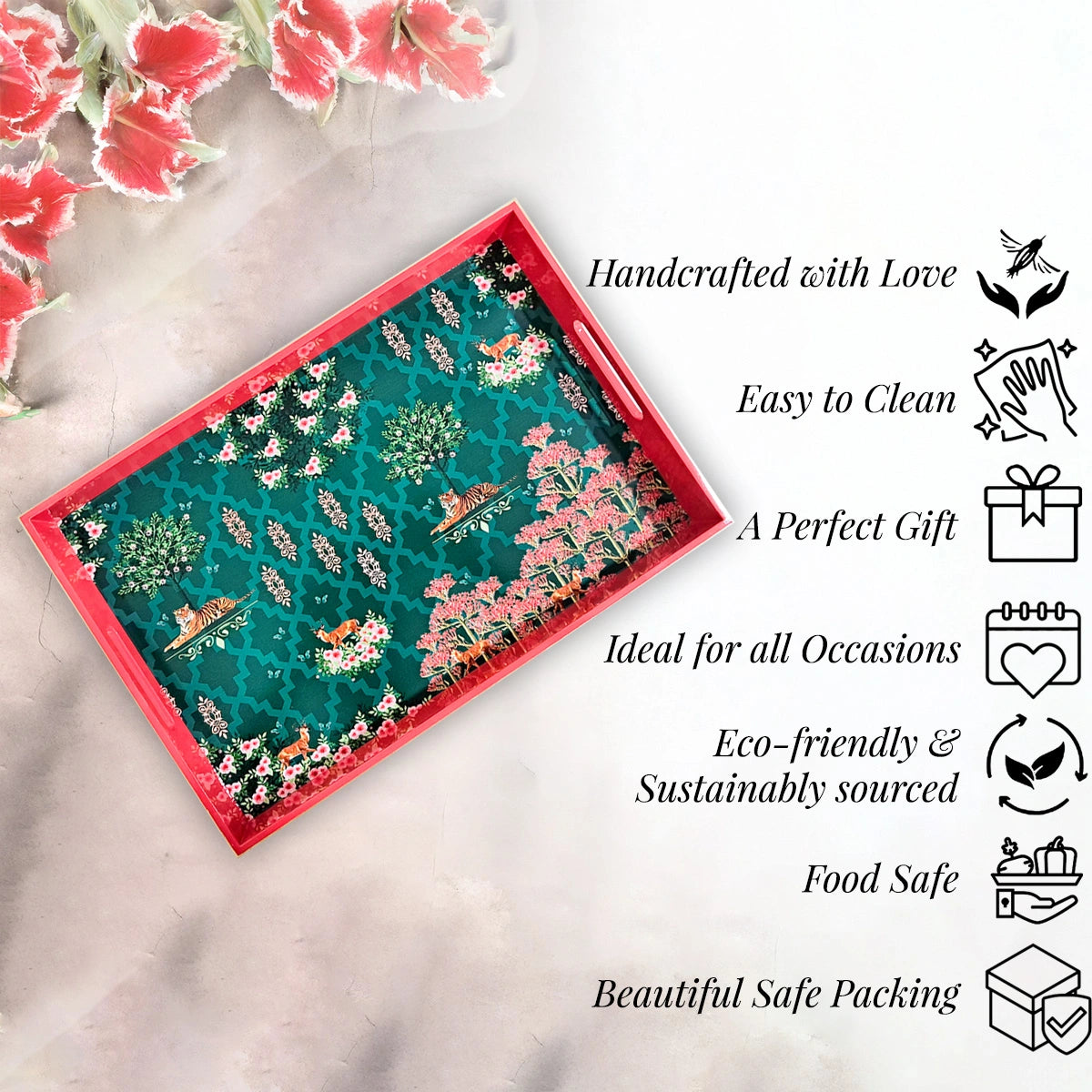 Your Signature Style ~ Handcrafted Magnificent Nature Serving Trays 15x10 Inch