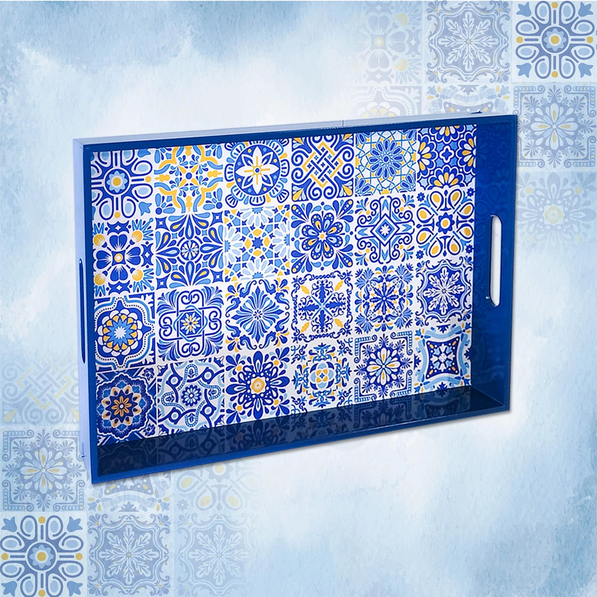 Your Signature Style ~ Handcrafted Portuguese Blue Tiles Serving Trays 15x10 Inch