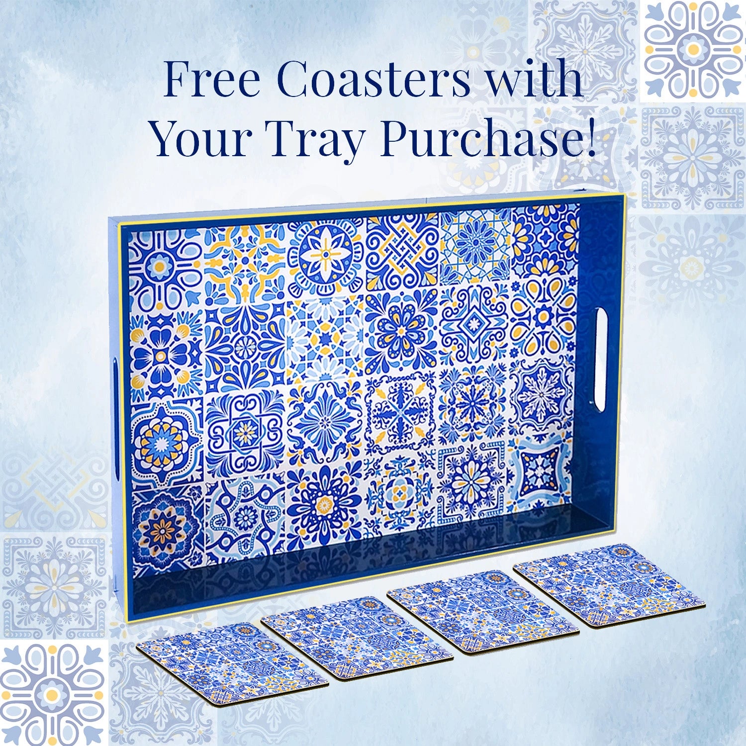 Your Signature Style ~ Handcrafted Portuguese Blue Tiles Serving Trays