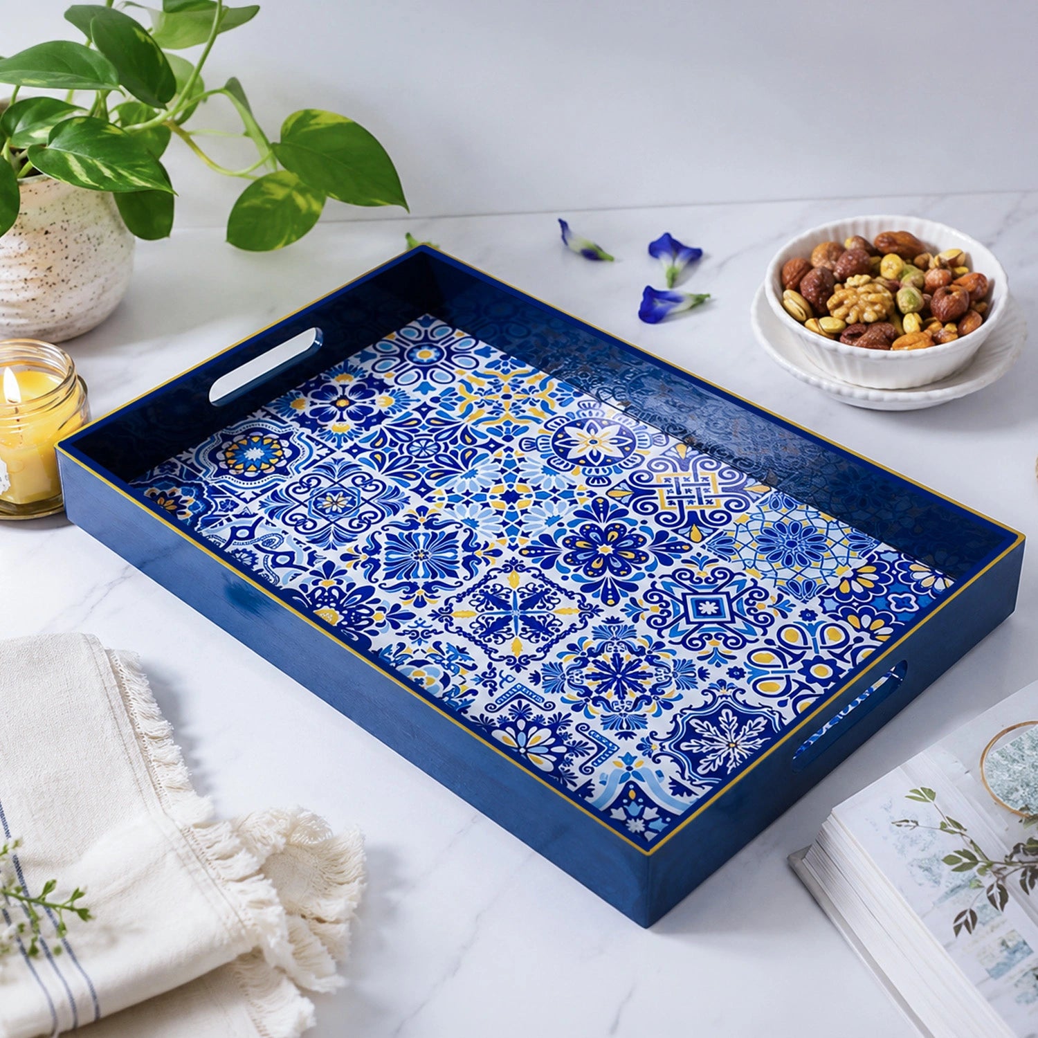 Your Signature Style ~ Handcrafted Portuguese Blue Tiles Serving Trays