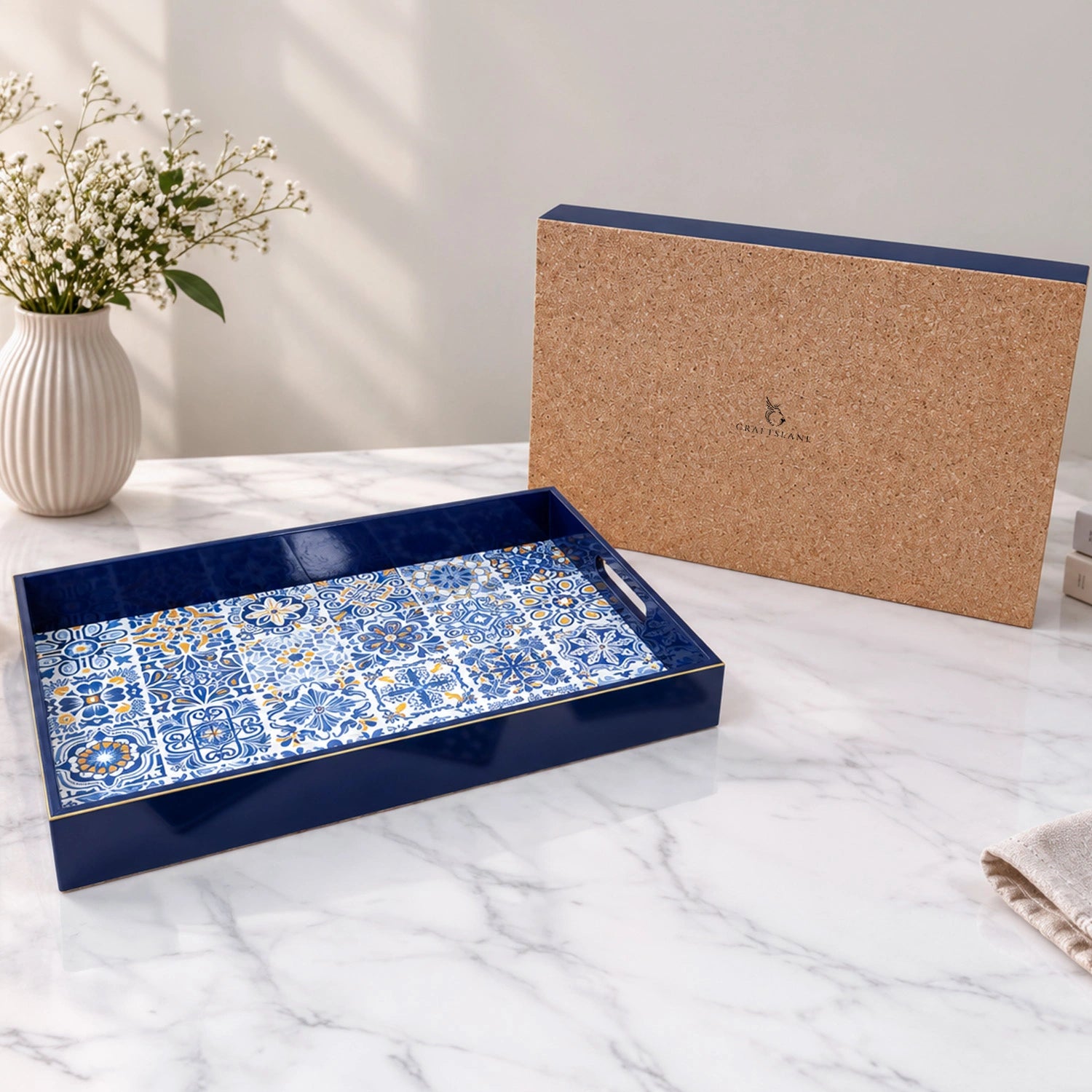 Your Signature Style ~ Handcrafted Portuguese Blue Tiles Serving Trays