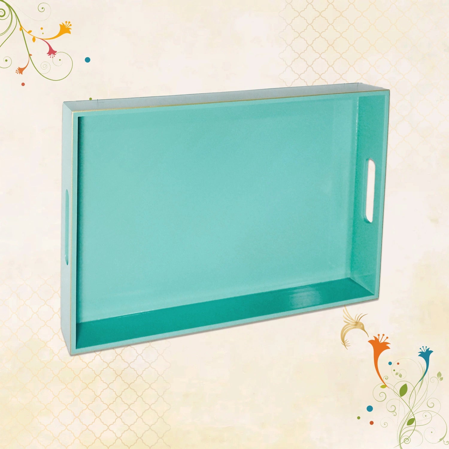 Classic Handcrafted Solid Tiffany Wooden Serving Trays