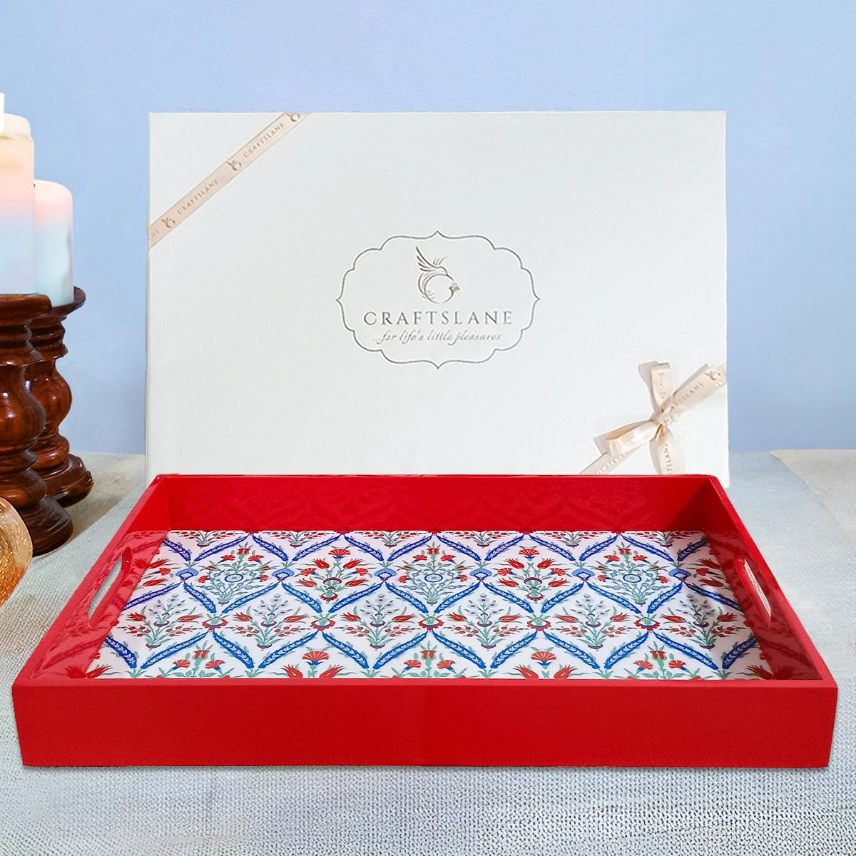 Your Signature Style ~ Handcrafted Turkish Flowers Serving Trays 15x10 Inch