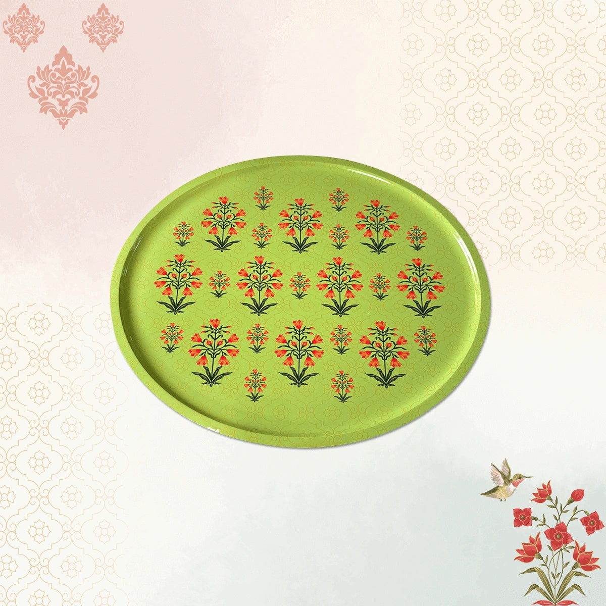 Mughal Flowers Chip & Dip Servers, Serving Platters & Pizza Paddles