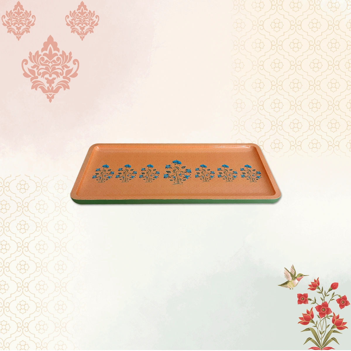 Mughal Flowers Chip & Dip Servers, Serving Platters & Pizza Paddles