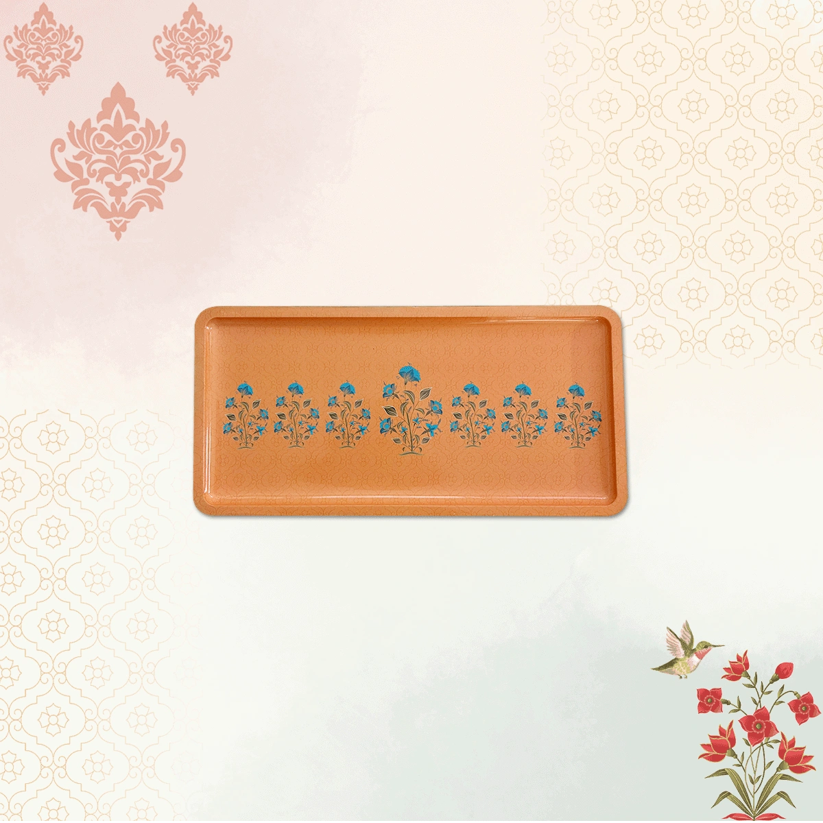 Mughal Flowers Chip & Dip Servers, Serving Platters & Pizza Paddles