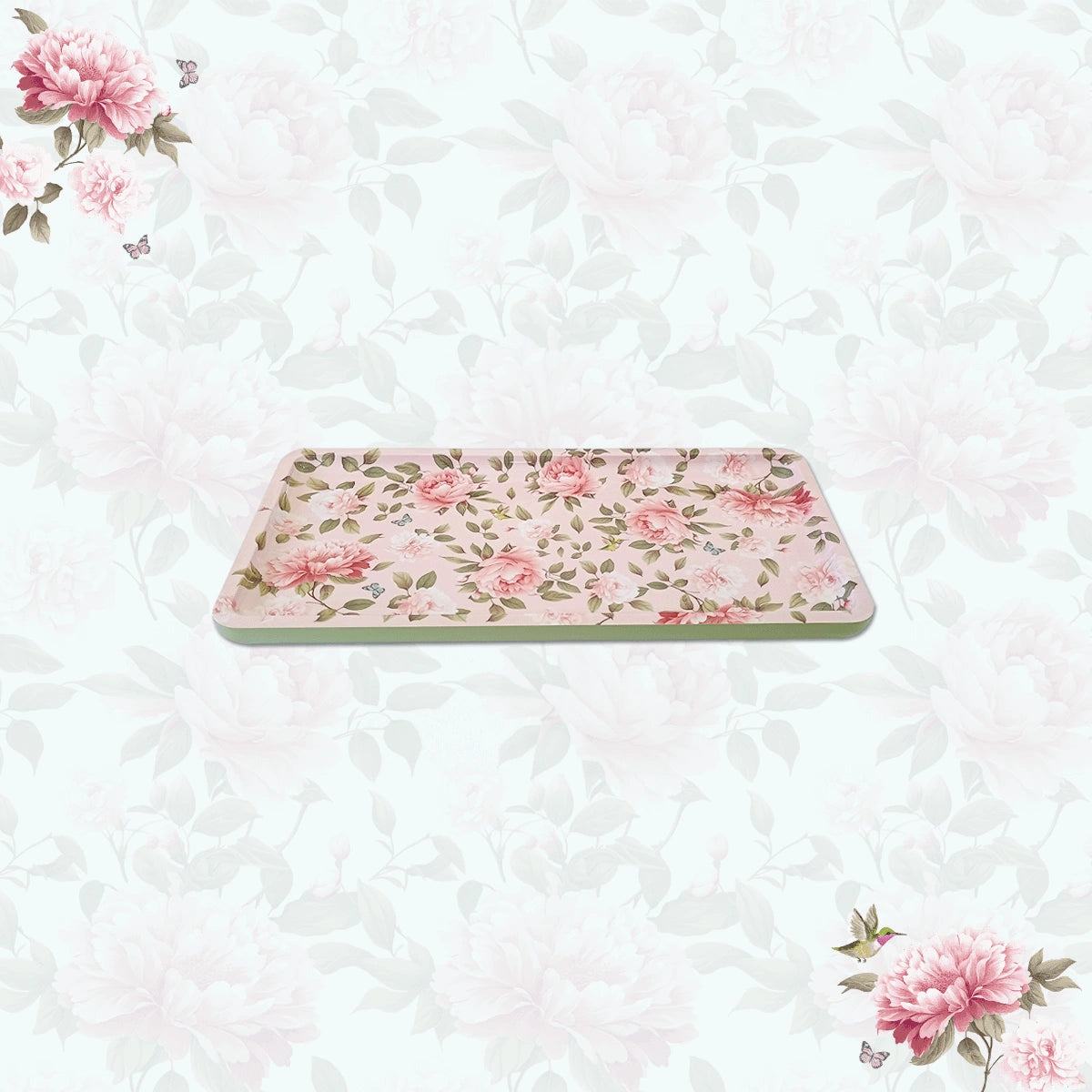 Pink Peonies Chip & Dip Servers, Serving Platters & Pizza Paddles