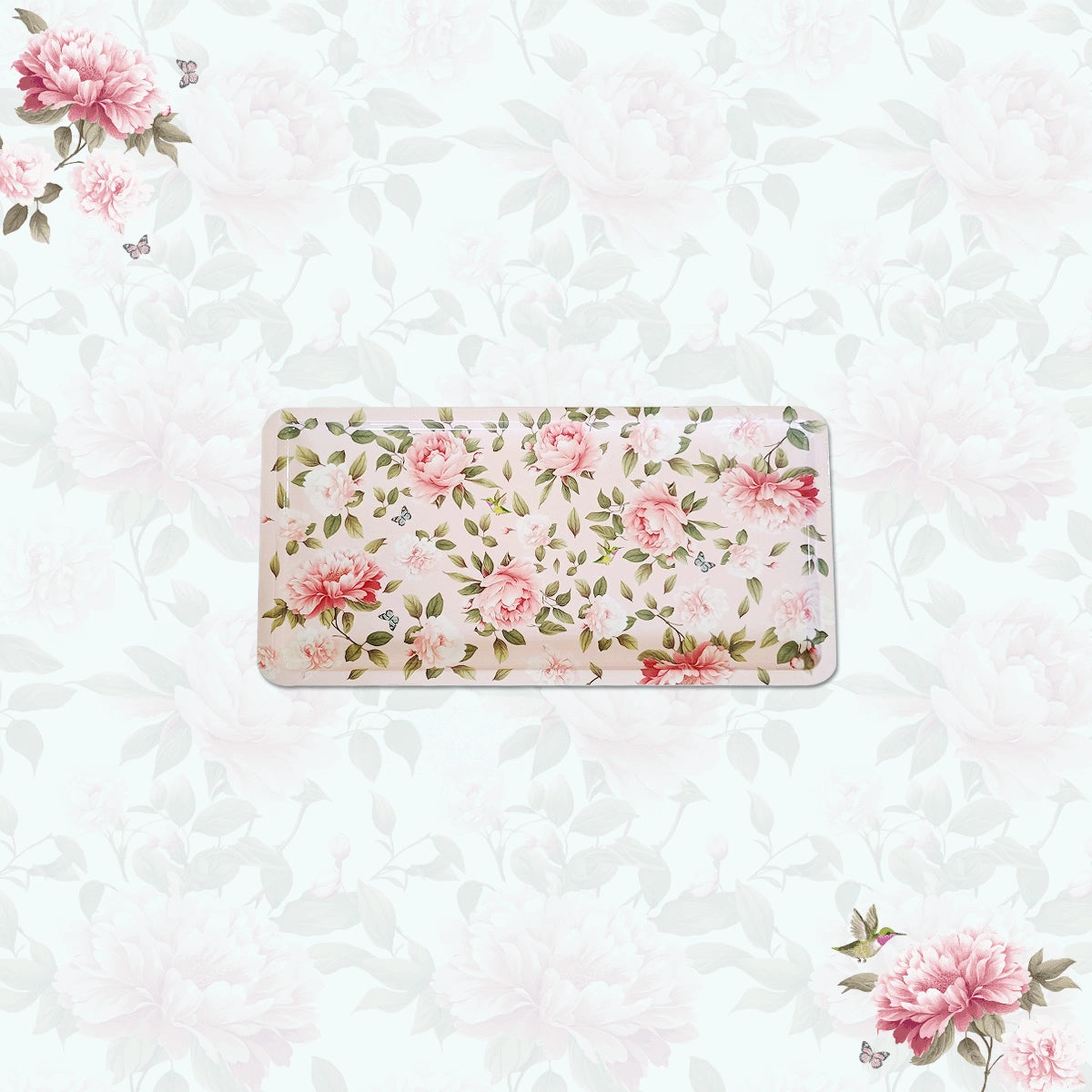 Pink Peonies Chip & Dip Servers, Serving Platters & Pizza Paddles