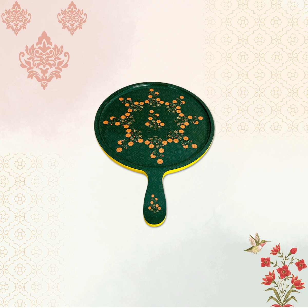 Mughal Flowers Chip & Dip Servers, Serving Platters & Pizza Paddles