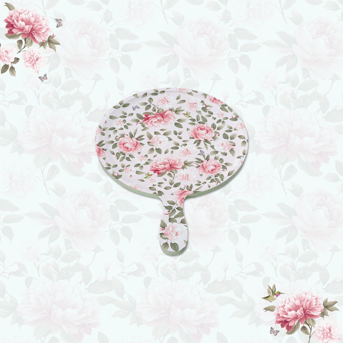 Pink Peonies Chip & Dip Servers, Serving Platters & Pizza Paddles