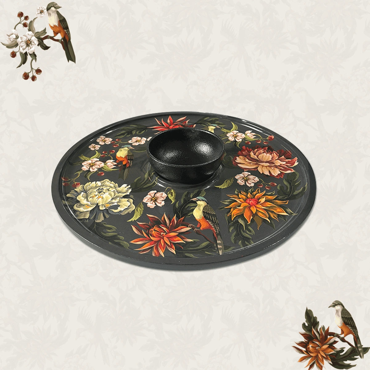 Autumn Flowers Chip & Dip Servers, Serving Platters & Pizza Paddles