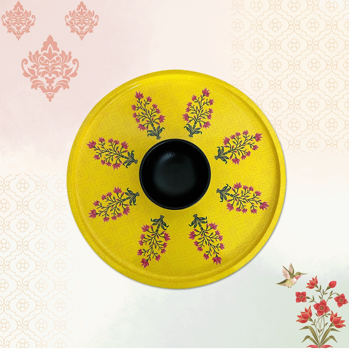 Mughal Flowers Chip & Dip Servers, Serving Platters & Pizza Paddles