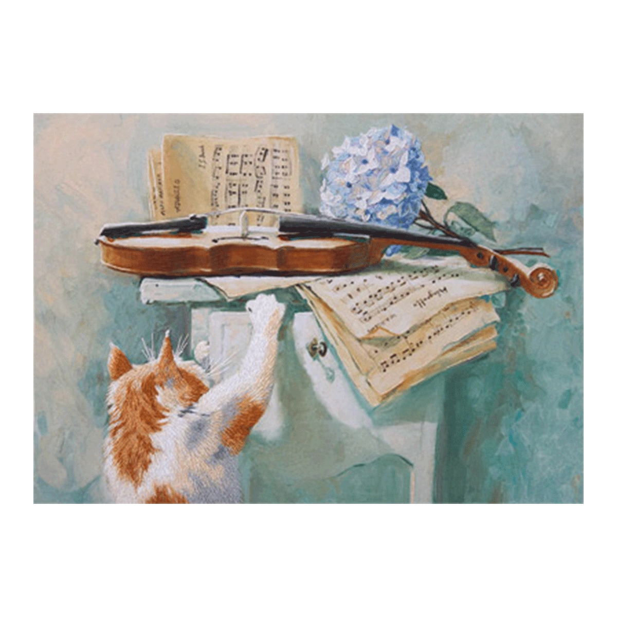 Satin Stitch - Cat & Hydrangea - JK-2066